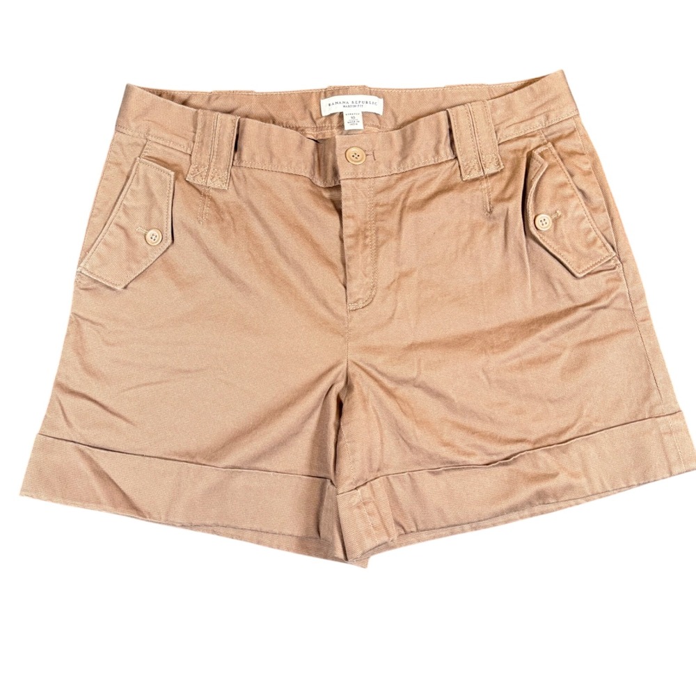 Banana Republic Martin‎ Fit Stretch Shorts Women's 10 Large Safari Shorts Tan